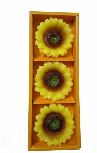 cozyycart Sunflower Floating Candles Set of 3 Candle