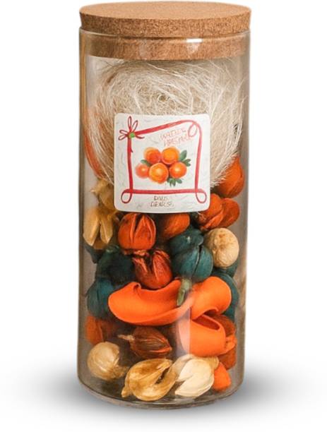 AARVIDECOR Dried Botanicals with Spring Meadow Fragrance Potpourri Candle
