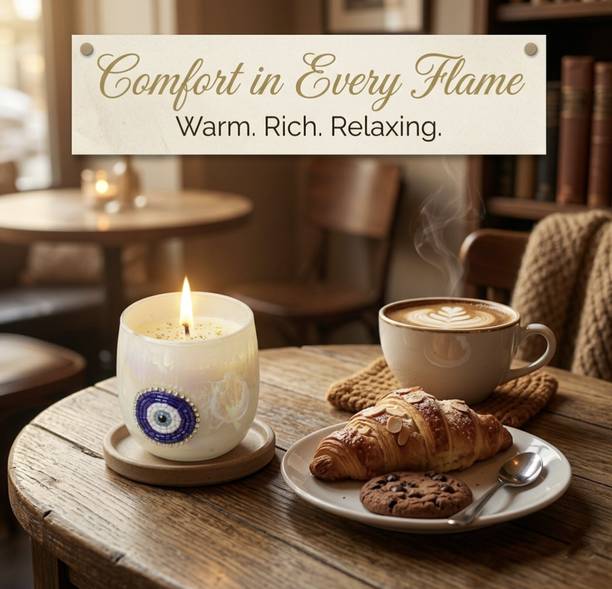 CandlitLand Evil Eye Glass Scented Candle Soy Wax Jar Candle Long Burn Home Décor Candle