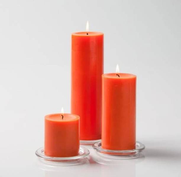 SAPI'S Smooth Scented Pillar Candle Pack of 3 with 75 Hours Burn Time Candle