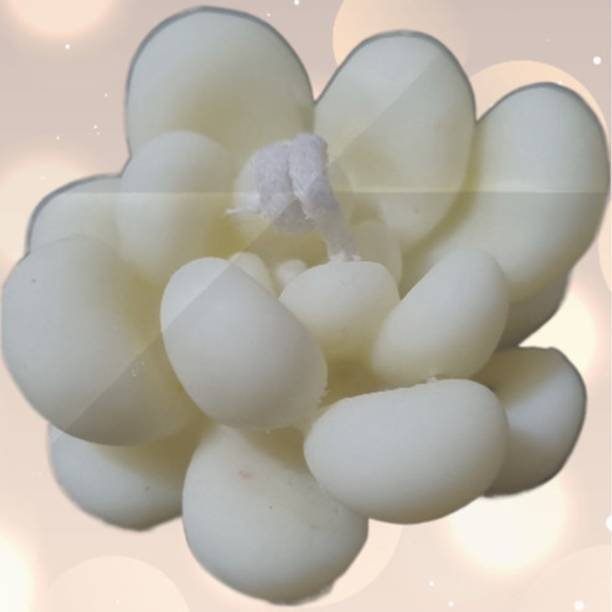 Med Small Flower Candle_white Candle