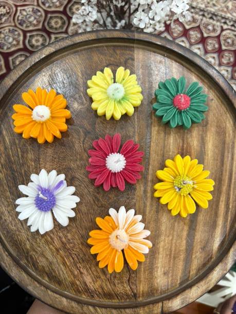TABLECARE Daisy candle multi colour pack of 4 Candle
