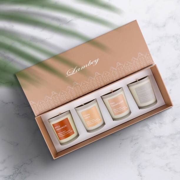 AuraDecor Set of 4 Fragrance Shot Glass Candle Gift Set Soy Wax Candle