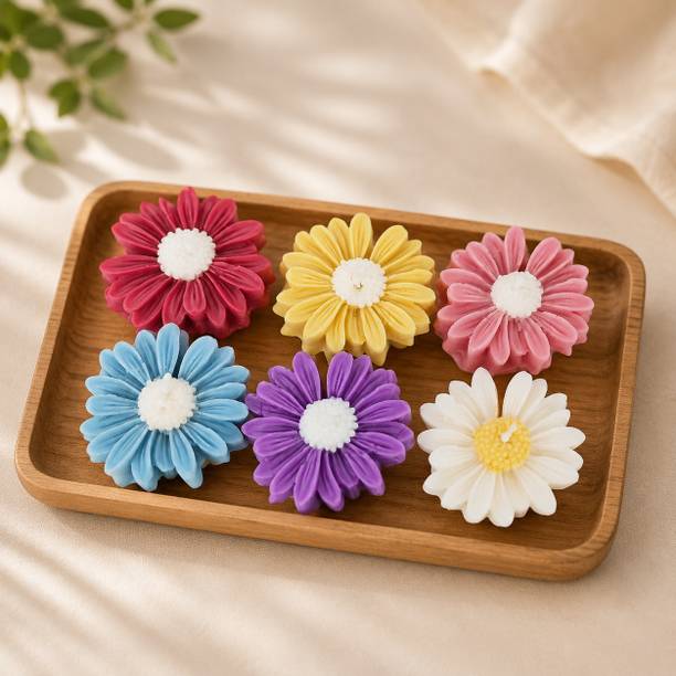 Nectar Daisy Flower Scented Candles| Decorative Floral Candles | Home Decor | Gift Set Candle