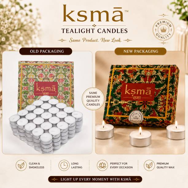 KSMA Tea-Light Candles Basil Fragrance Set of 30 Burning 3hr Home Décor Diwali Décor Candle