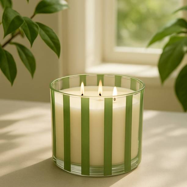 Aureki Glass Jar Scented Candles Lemon Grass Flavoured Candle