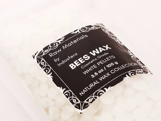 Indosfera Bees Wax Cosmetic Grade: White Pellets | 100 gms Candle