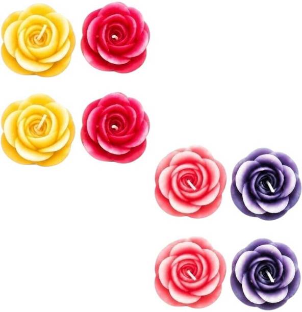 Havique Two Tone Roses Multicolour pack 8 Candle