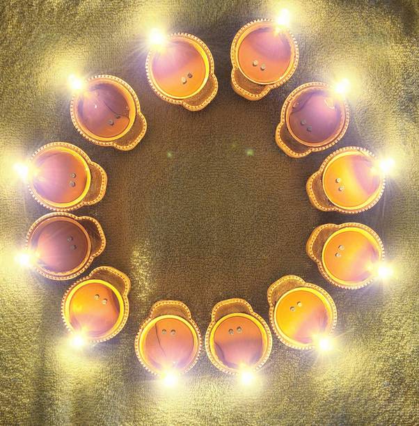 PRISHIV Led Water Sensor Diya (Brown) Pack Of 12 Candle