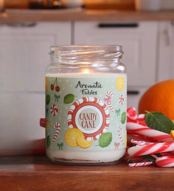 First Row Aromatic Fables Lemongrass Scented Holiday Refreshing Festive Candle