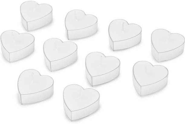 Parkash Candles ARM - 81 WHITE- JASMINE Heart T LIGHT Candle