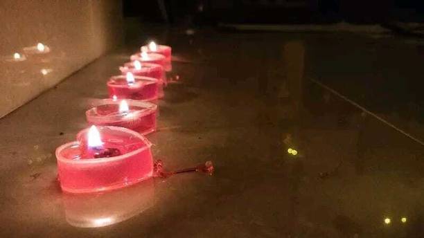Feromic Special Moment Heart Shaped Pink Candles Love Romantic Candle