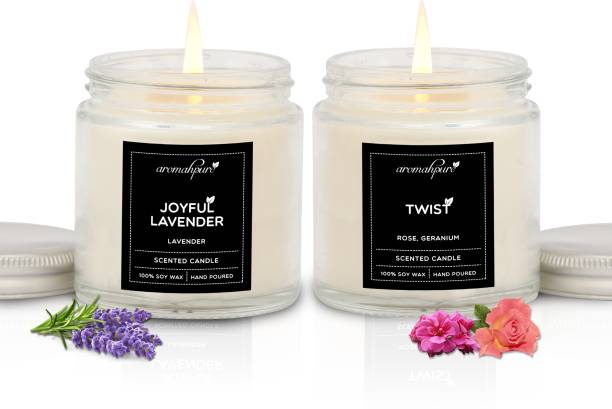 Aromahpure Scented Candles - Handcrafted|Smoke-Free|Joyful Lavender & Twist Fragrance Candle