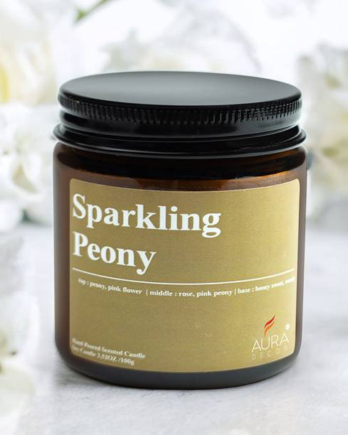 AuraDecor Scented Soy Wax Amber Jar Candle, Organic Luxury Aroma, Aromatic Candle Candle