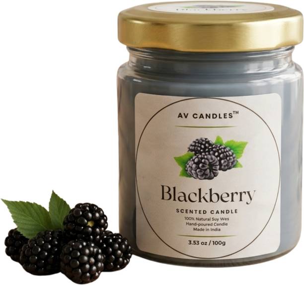 AV CANDLES Blackberry Soy Wax Scented Candle – Aromatherapy Candle in Glass Jar with Lid Candle