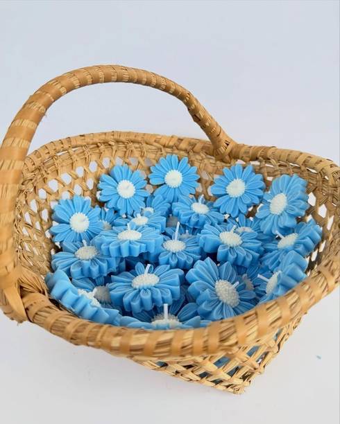 Saanjh blue-daisy-candle Candle