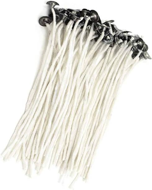 JAINIK 5 INCHES WAX COATED LONG LASTING CANDLE MAKING WICK THREAD Candle