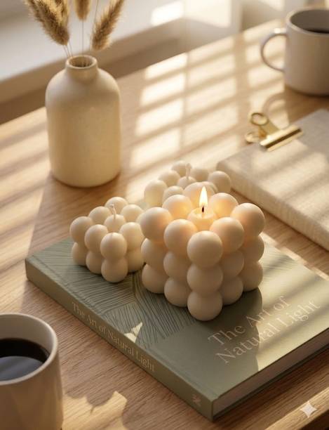 Pure Aura Bubble Candles Vanilla Scented Aesthetic Bubble Cube Candle Candle