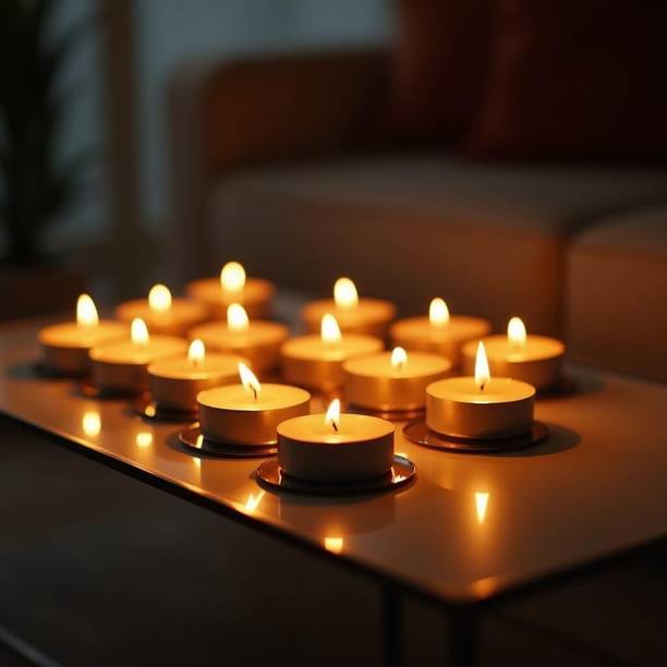 PRIDE STORE Diwali home decor candles Pack of 100 wax candle home decor items decor candle Aluminium (Pack of 100) Table Diya