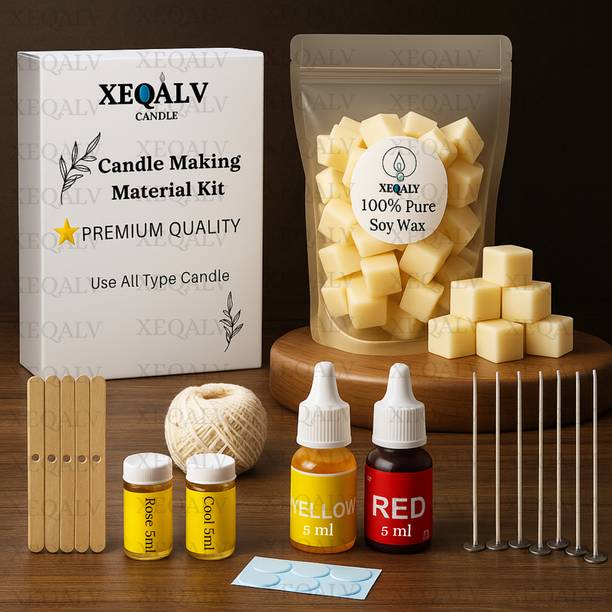 XEQALV Candle Making Kit With Soya Wax Fragrant, Wicks & Sticks Colors, Thread,Glue Dot Candle