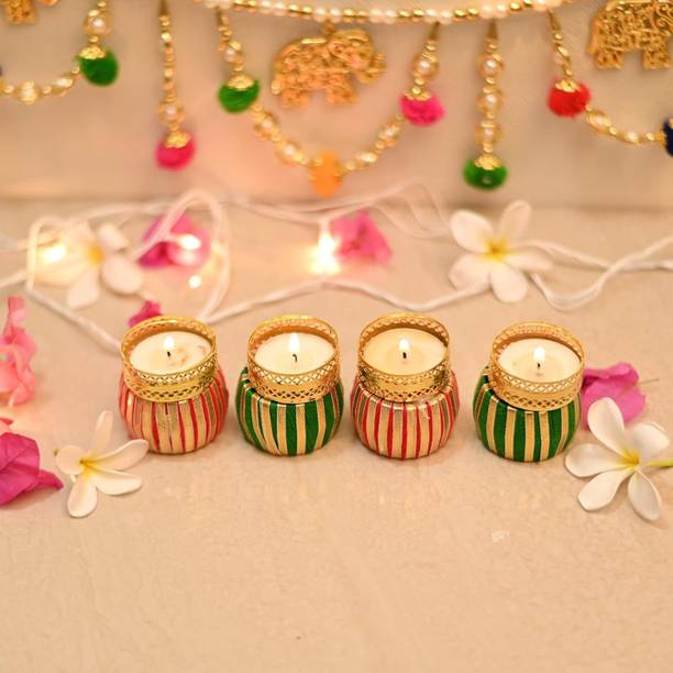 The Youth Fashion Designer Damru Candle |Decoration Candle| 4 Pcs Designer Candle Candle