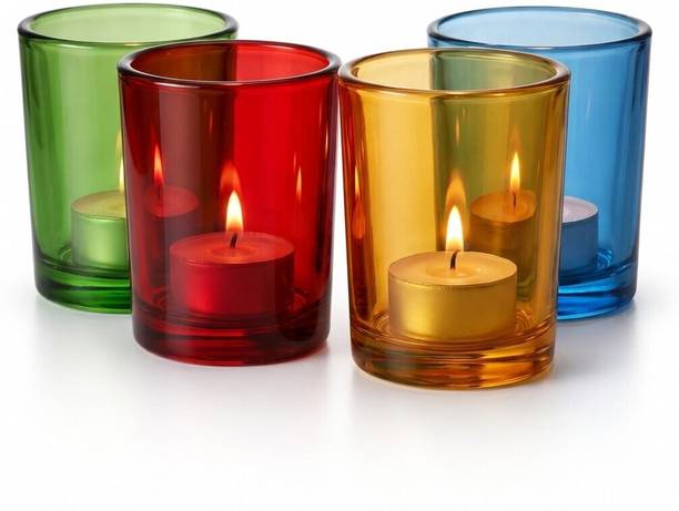 The Castle Crafts Mini Scented Candle, Glass Votive for Home Decor, Smokeless, Living Room Candle