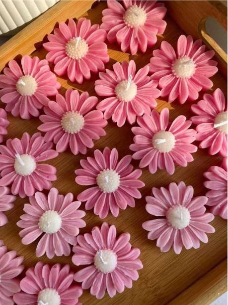 Wishflames Daisy candle pink Candle