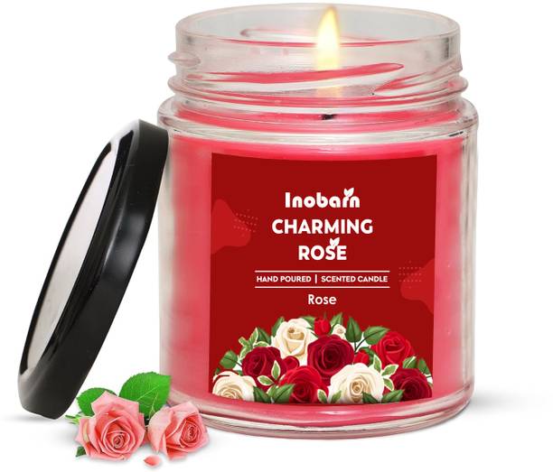 INOBARN Scented Candle - Handcrafted|Smoke-Free|Charming Rose Fragrance Candle Candle