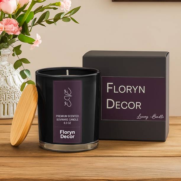 Floryn decor Aromatic Wooden Lid Scented Candles - Perfect for Home Decor, Gifts & Relaxation Candle