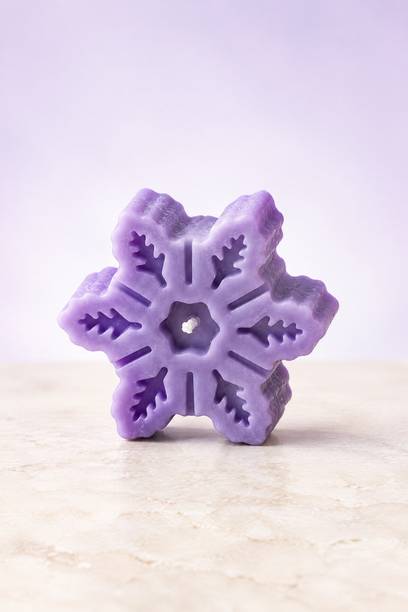 SHUBH MANGALAM Soy Wax Pink Snowflake Scented Candle For Christmas Candle