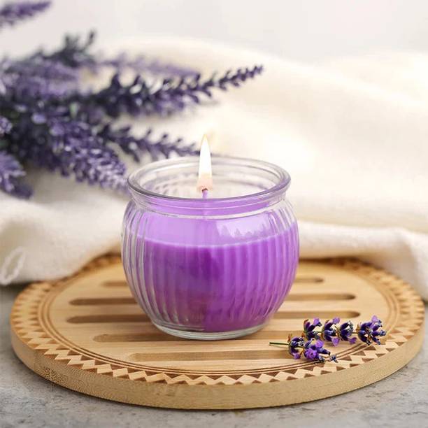 IRIS Lavender Fragranced Ribbed Jar Candle