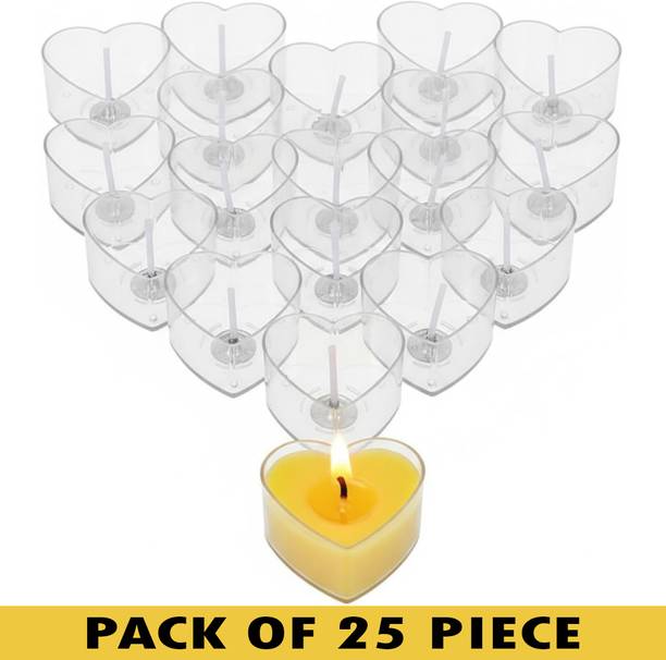 AAMU MOON Acrylic Pre-Waxed Heart Shaped Tealight Candle Containers for Candle Enthusiasts Candle