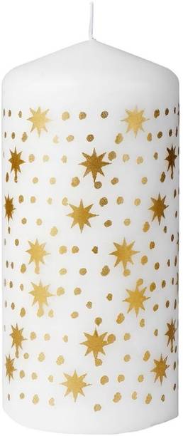 IKEA Digital Shoppy Unscented pillar candle, gold-colour, 14 cm (5 ½ ") Candle