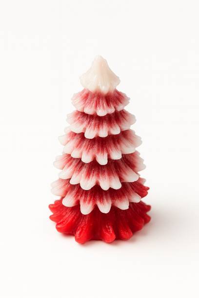 AKB Christmas Tree Shape Decorative Candle for Home Décor,Festive Scentless Wax Candle