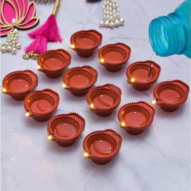 AKV'S Water Sensor Eco-Friendly Led E-Diya,Warm Orange Ambient Light Candle