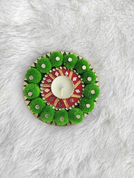 OQVIT CREATION Oqvit Festive Designer Diya Rangoli Tealight Set Candle