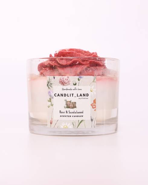 CandlitLand Rose Floral Jar Scented Candle