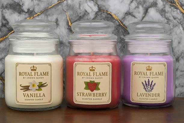 Crown's Queue Royal Scented Candle in Lavander Strawberry and Vanilla Fragrance Candle