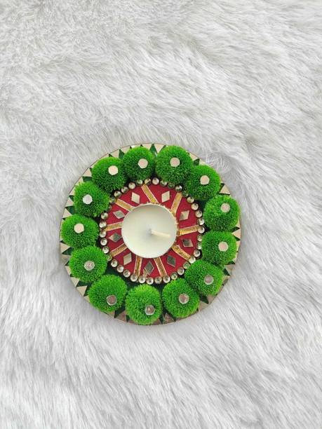 OQVIT CREATION Oqvit Festive Designer Diya Rangoli Tealight Set Candle