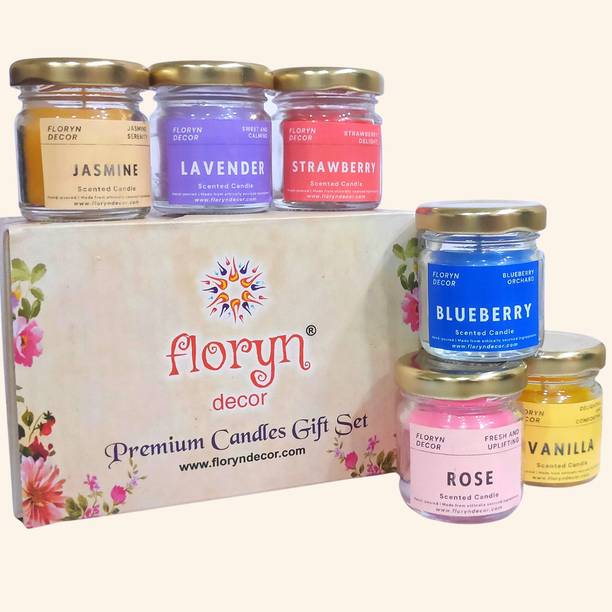Floryn decor 18 Scented Candles For Home Decor in Small Glass Jars | Scented Candles Gift Set Candle