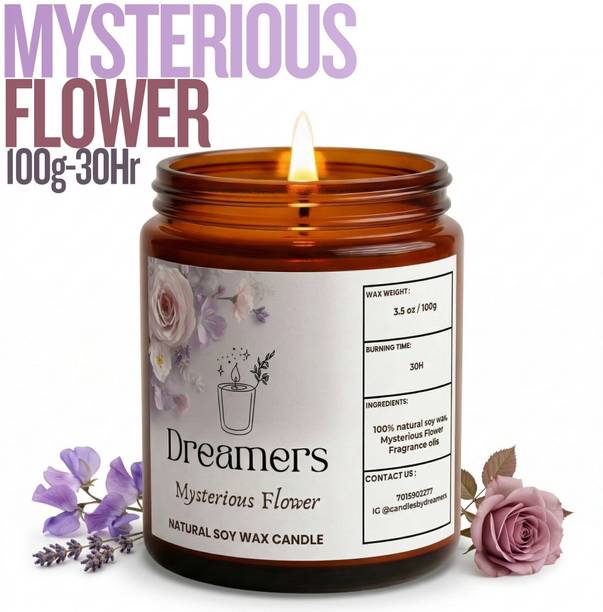 DREAMERS Scented |Mysterious Flower Fragrance|Soy Wax Candle|Smokeless & Non-Toxic|100g Candle