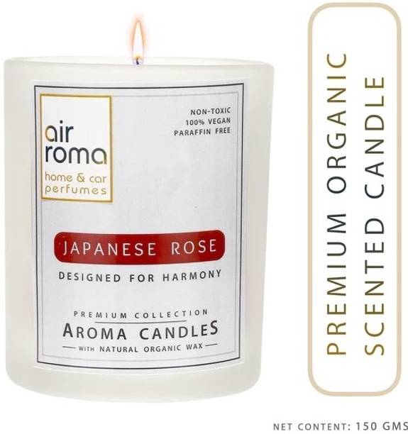 Airroma Japanese Rose Scented Candle Burn Time-36hrs Candle