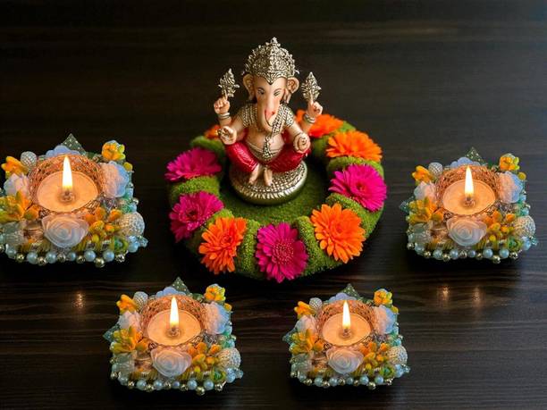 House of Kushalini Tea Light Candle Holder Traditional Design Handmade in India Decorative Candle
