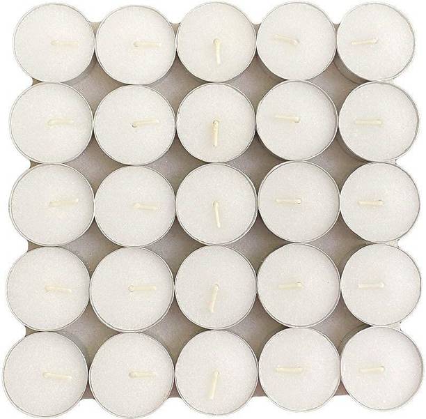 Hitvik 1.5-2 Hrs Burning White Unscented Tealight Candles Pack Of 50 Candle