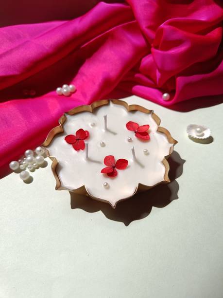 Decor D style Lotus Urli Candle Set, Rose Scented, Floral Design, Home Decor and Gift Candle