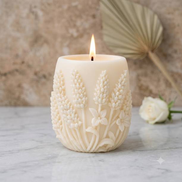 KRUHIMO Handcrafted Scented Wax Candle – Elegant Lavender Blossom Décor & Gift Candle