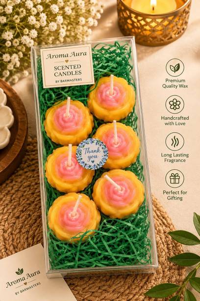 Saanjhaura Rose Scented candles Pack of 6 Candle