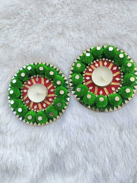 OQVIT CREATION Oqvit Festive Designer Diya Rangoli Tealight Set Candle