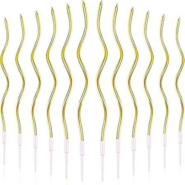 Nest Glory Twisty Metallic Purple Spiral Candles - 12pc, Twisty Candles for Birt