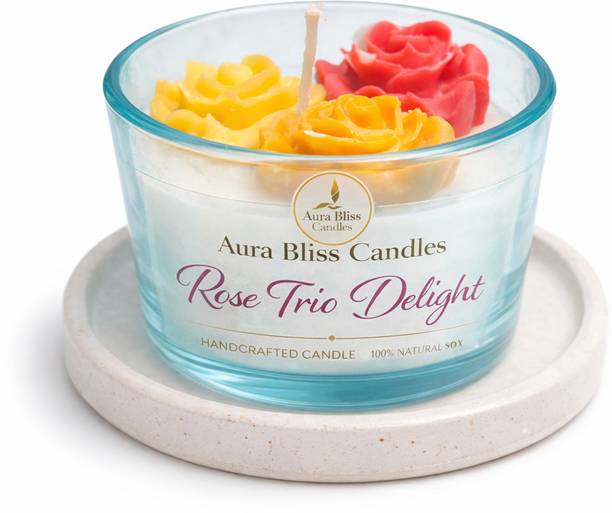 aura bliss Rose Trio Delight Candle Candle